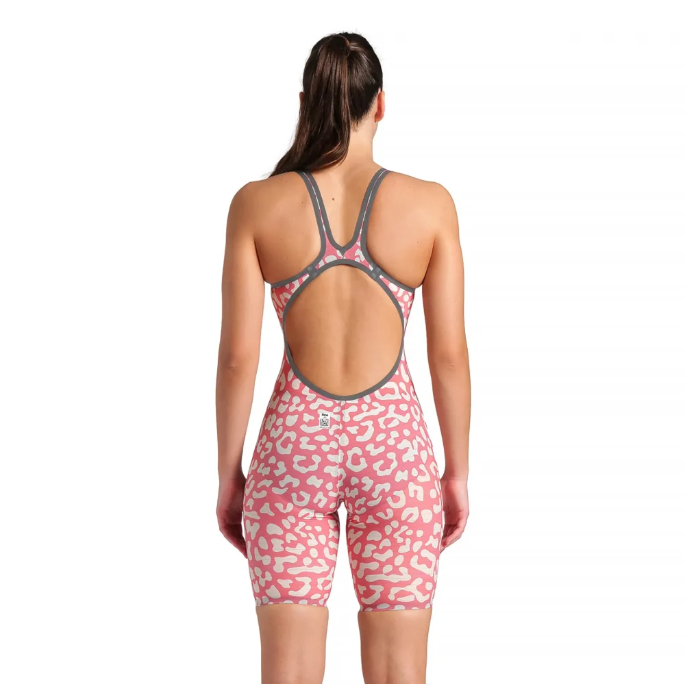 Arena Women's Carbon Air 2 LE Full Body Short Leg Open Back Leopard - Image 3
