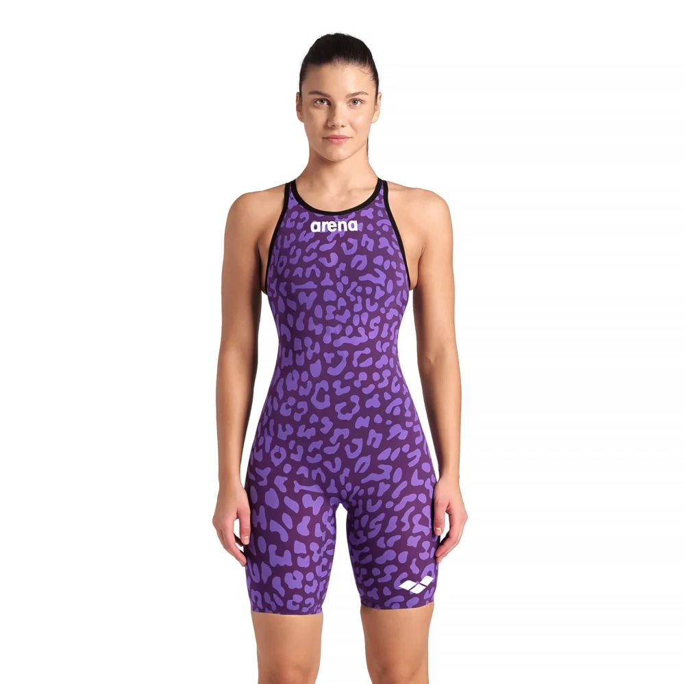 Arena Women's Carbon Air 2 LE Full Body Short Leg Open Back Leopard - Image 5
