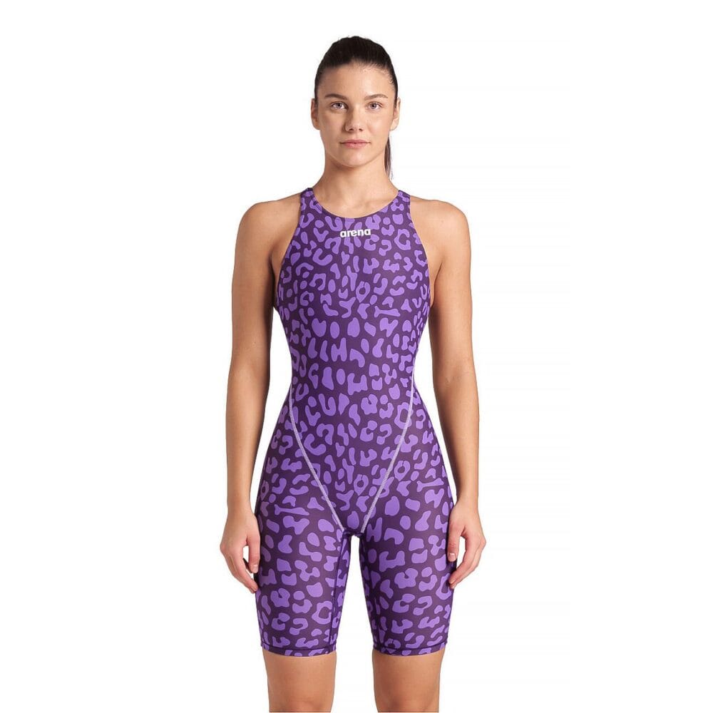 Arena Women's Powerskin ST Next LE Full Body Short Legs Open Back Leopard