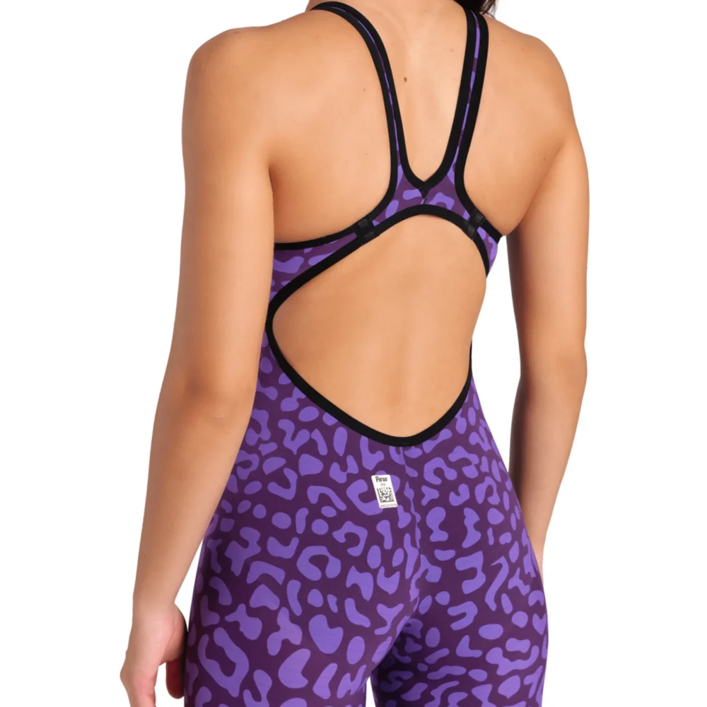 Arena Women's Carbon Air 2 LE Full Body Short Leg Open Back Leopard - Image 8